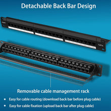 Load image into Gallery viewer, 24-Port Cat6 Patch Panel with Pass-Thru Couplers - 10G High Speed Solution