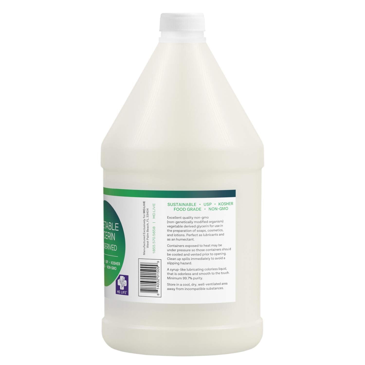 Sustainable 1 Gallon Vegetable Glycerin - Natural Humectant for DIY Skin & Soaps