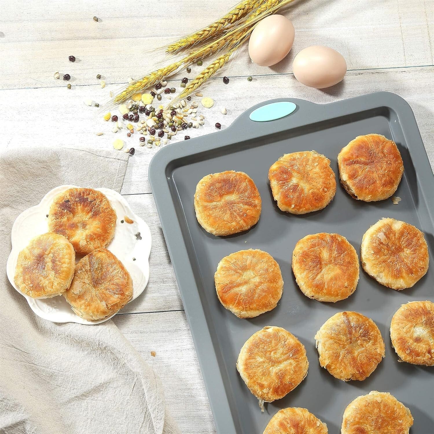Durable 8-In-1 Silicone Baking Set with Reinforced Cake Pans and Measuring Cups