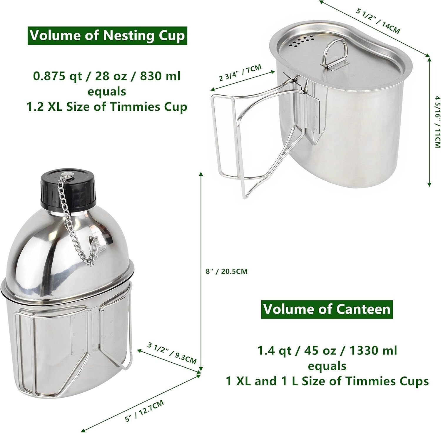 Compact and Durable Stainless Steel Cooking Set - Ideal for Survival Situations