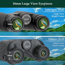 Load image into Gallery viewer, Lightweight 12x42 High Powered Binoculars with Phone Adapter for Bird Watching
