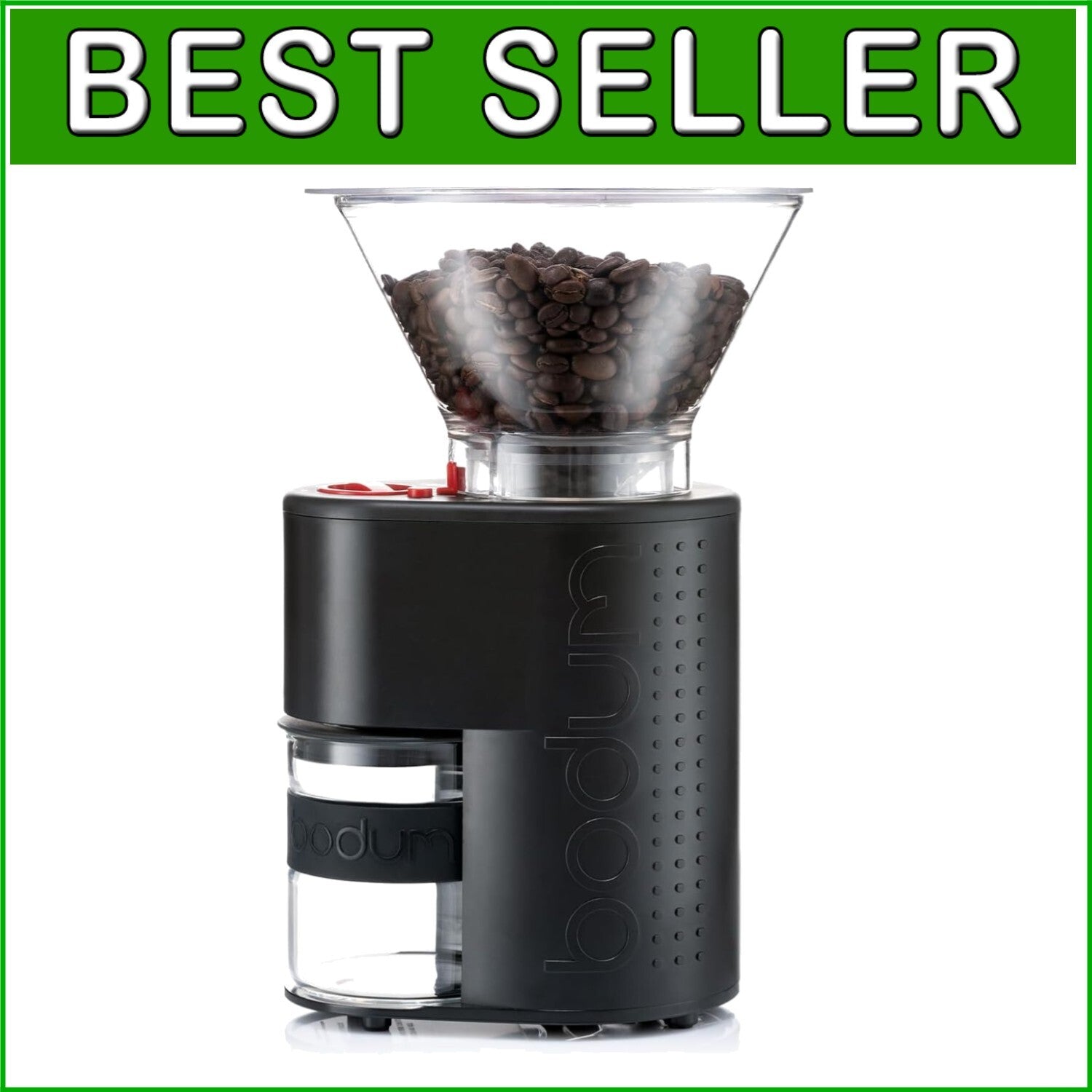 Versatile Electric Burr Coffee Grinder with 12 Settings & Borosilicate Catcher