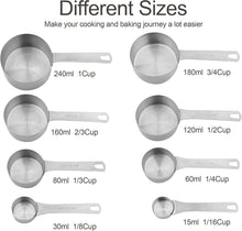 Load image into Gallery viewer, Eco-Friendly Stainless Steel Measuring Cups Set - 19 Pieces for Precise Cooking