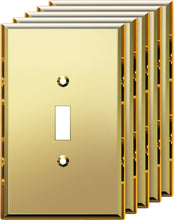 Load image into Gallery viewer, Premium Gold Mirrored Toggle Switch Cover Plates - 5 Pack with Easy Install