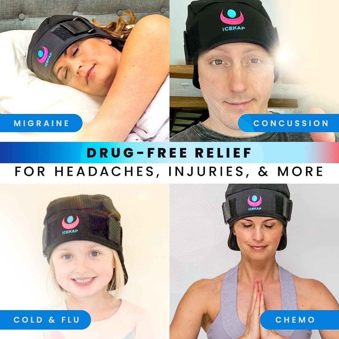 Extra Strength Cold Cap for Scalp Cooling & Concussion Relief - 8x8 Size