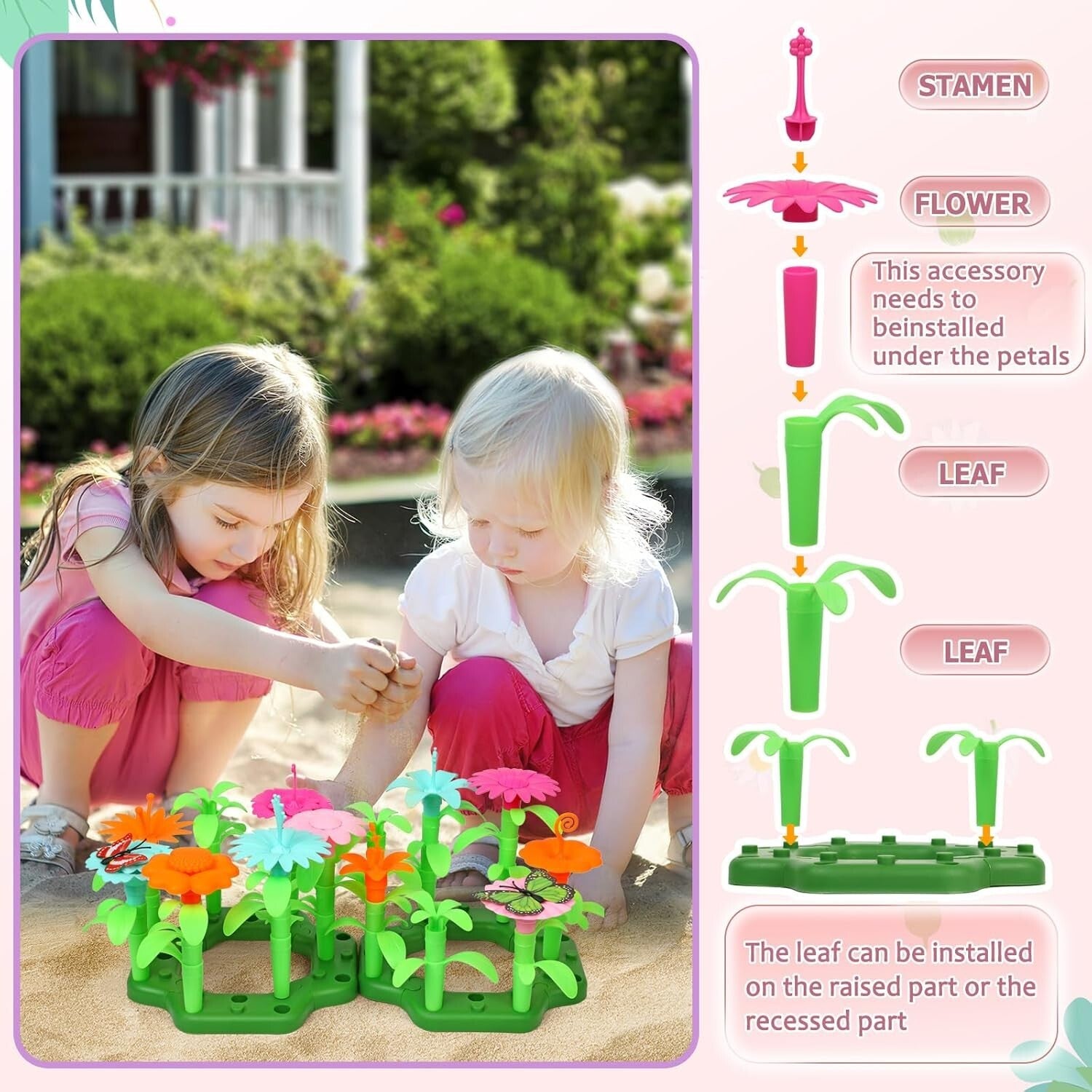 Colorful Kids Gardening Toys - 16-Piece Set with Wheelbarrow & Learning Tools