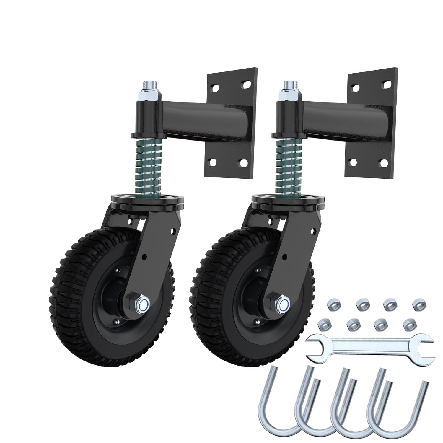 Durable Rubber Caster Wheels for Gates - 6-Inch, 500lb Load Capacity (2-Pack)