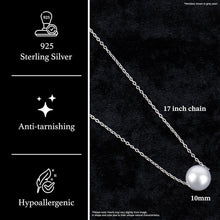 Load image into Gallery viewer, Luxury Sterling Silver 17-Inch Pearl Pendant Necklace for Women - Timeless Gift