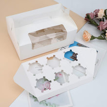 Load image into Gallery viewer, Compact 50pcs Cupcake Boxes with Clear Window - Easy Assembly for Every Occasion