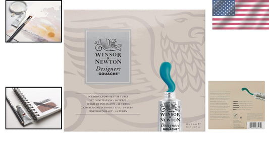 10-Tube Designer Gouache Set - Vibrant Matte Finish Watercolors for Artists