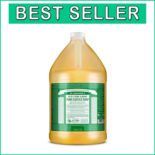 1 Gallon Pure-Castile Vegan Soap with Almond - Sustainable & All-Purpose Cleaner