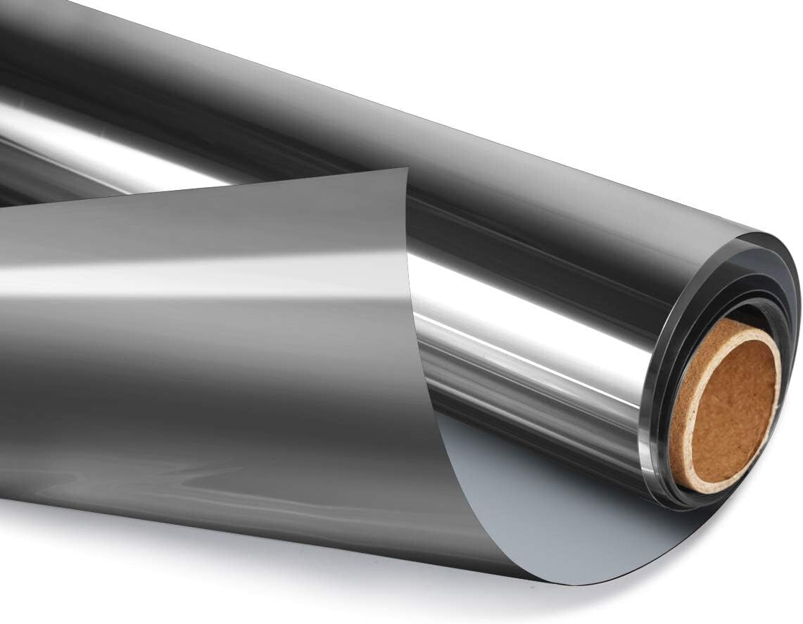 Black-Silver One Way Window Tint - UV Blocking & Easy Install, 35.4" x 16.4'