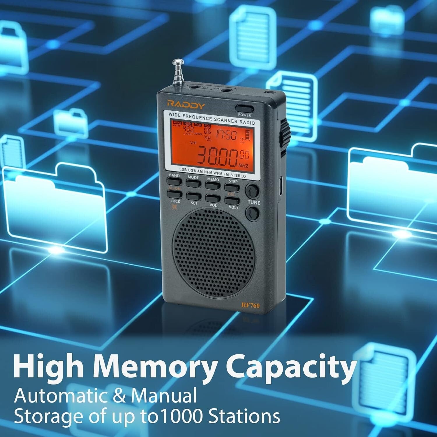 Compact Rechargeable AM/FM/SW Radio with NOAA Alerts & Long-Range Capability
