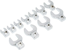 Load image into Gallery viewer, Durable 11-Piece SAE Crowfoot Wrench Set - Polished Chrome for Mechanics