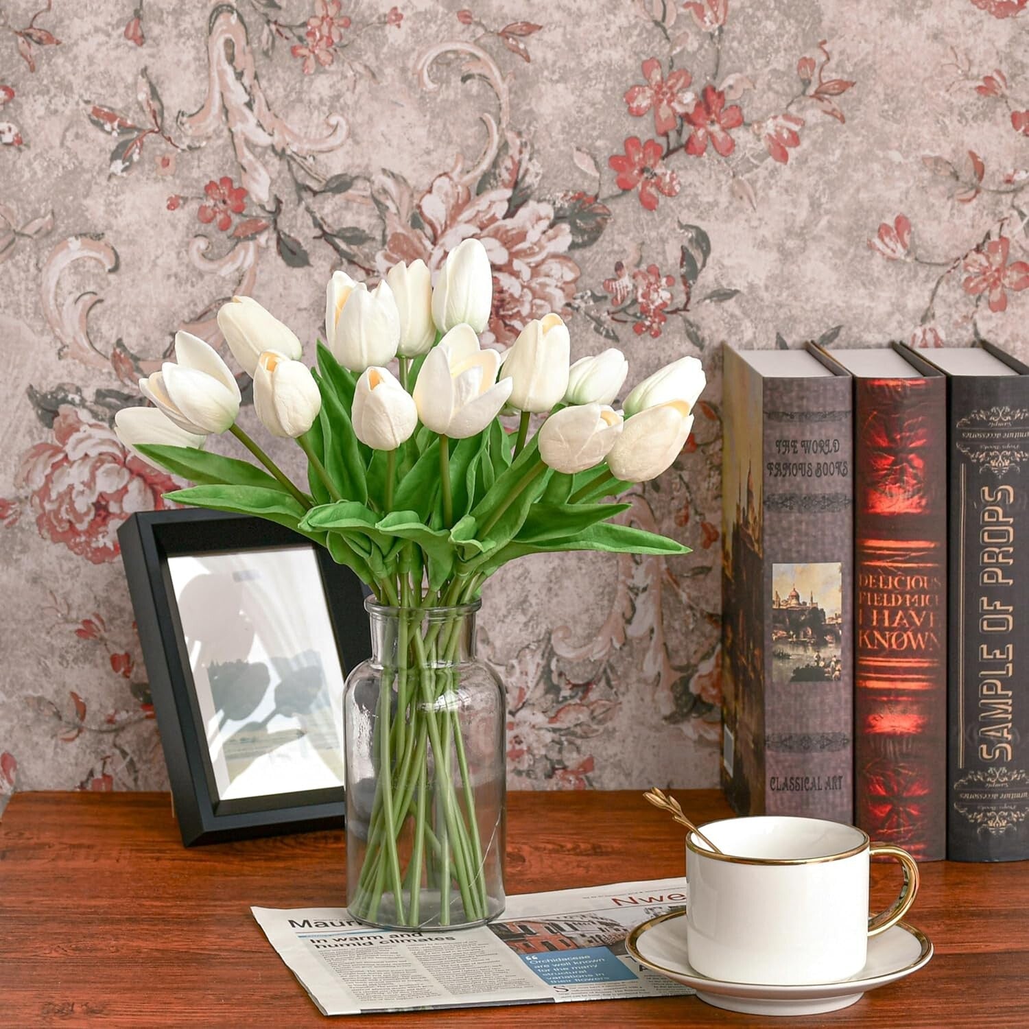 Elegant 60pcs White Tulip Silk Flowers – Perfect for Weddings & Home Decor