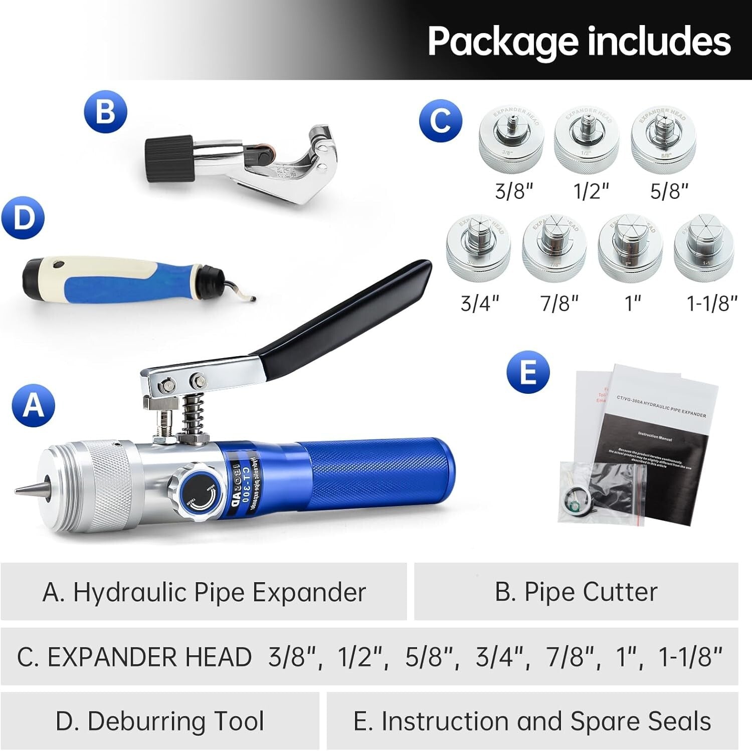 Durable Hydraulic Swaging Kit for Easy Expansion of Copper and Aluminum Tubing