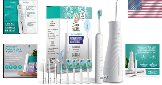 Lion & Lamb Kit 2.0: Electric Toothbrush & Water Flosser Combo for Superior Care