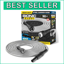 Load image into Gallery viewer, Weatherproof 50Ft Garden Hose - Lightweight Stainless Steel, 500 PSI Performance