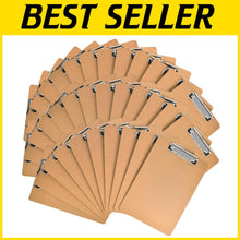 Load image into Gallery viewer, 8.5 x 11 Wooden Clipboards with Low Profile Clip - Perfect for Work &amp; Classrooms