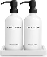 Load image into Gallery viewer, Luxury White Glass Kitchen Soap Dispenser Set - Perfect Gift for Any Occasion