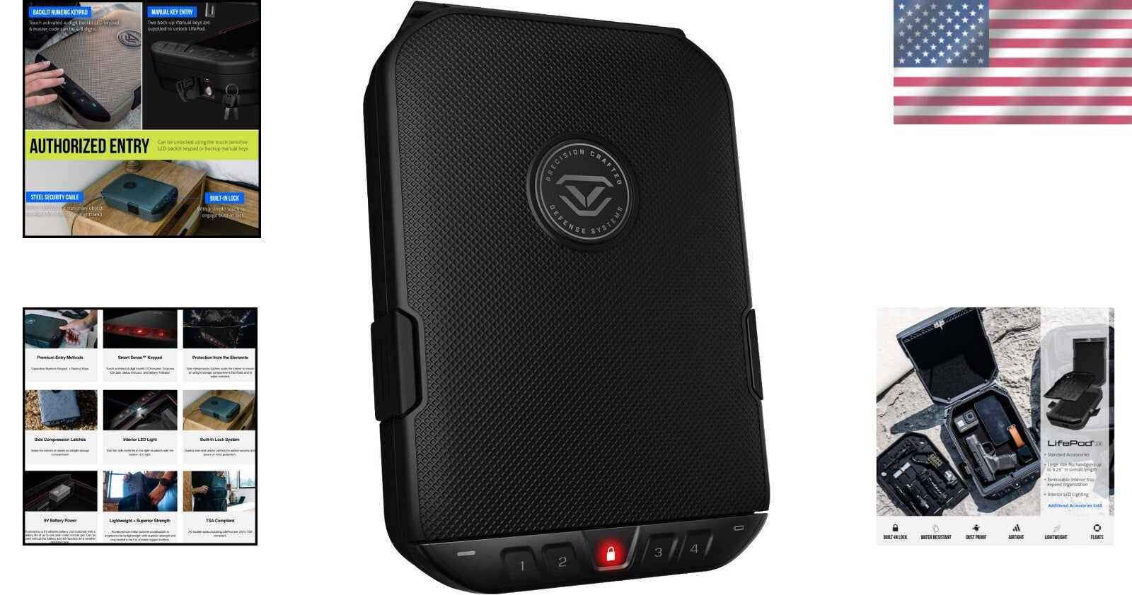 Full-Size LifePod 2.0 Travel Case - Lightweight & Weather Resistant Handgun Box