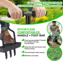 Load image into Gallery viewer, Ergonomic Lawn Aerator with Storage Tray &amp; Cleaning Tool for Effortless Use