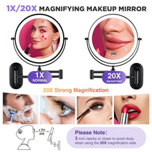 Load image into Gallery viewer, Compact 1x/20X Lighted Vanity Mirror with Adjustable Arm - Perfect for Makeup