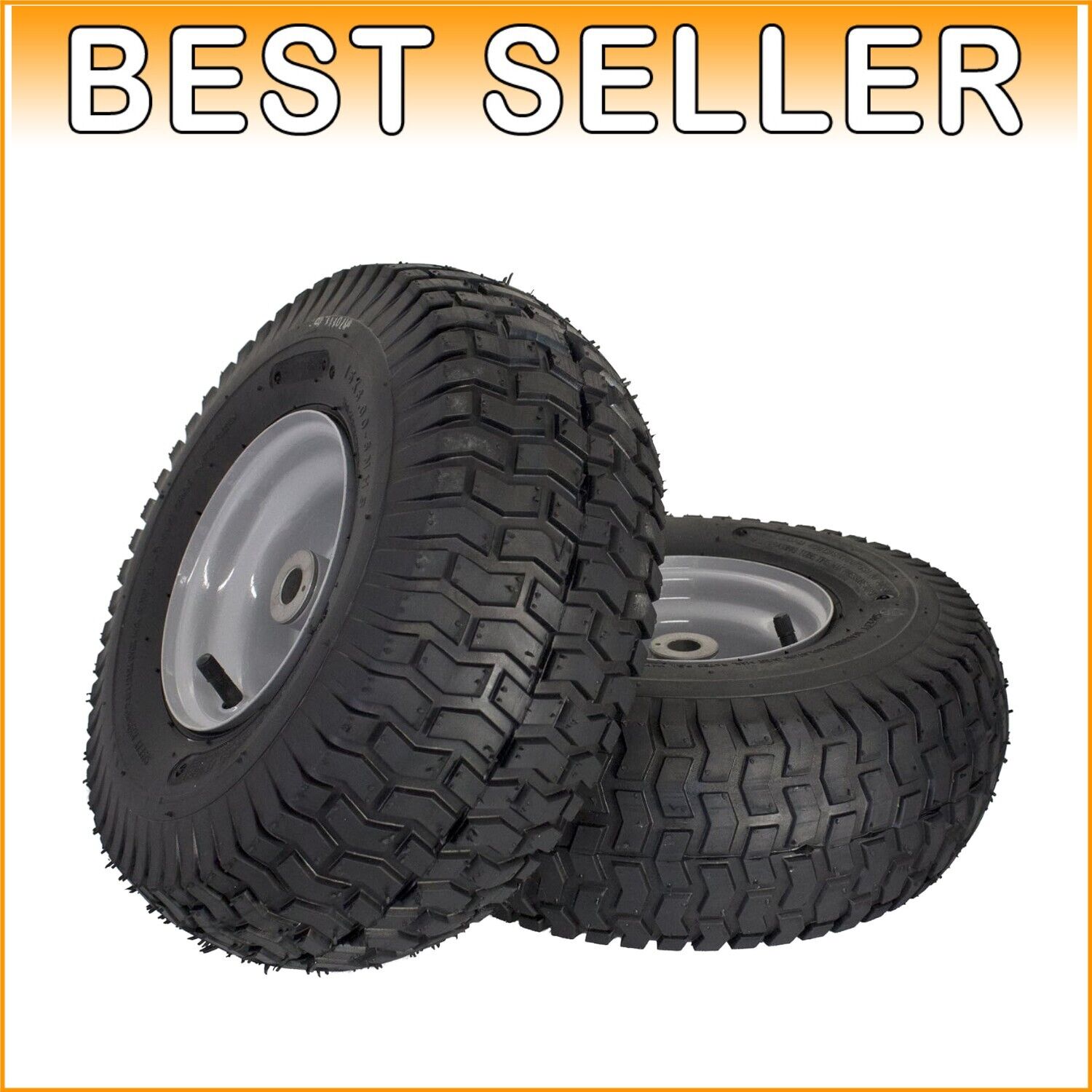 2-Pack 15x6.00-6 Replacement Tire Assembly for Husqvarna Mowers - Durable 4-Ply