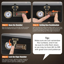 Load image into Gallery viewer, Professional Cigar Humidor with Combination Lock &amp; Storage Drawer - Gift Ready