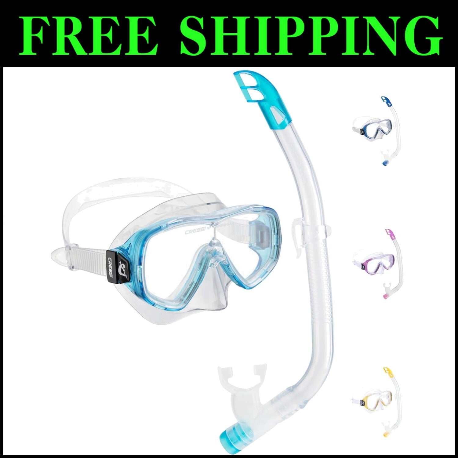 Comfortable Kids Snorkeling Set - Adjustable Ondina Mask & Top Snorkel Kit