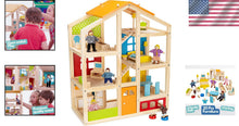Load image into Gallery viewer, Skylar Wooden Dollhouse: 23.75-Inch with 20 Accessories &amp; 5 Dolls - Fun Playset