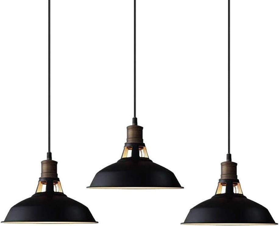 Dimmable 3-Pack Ceiling Pendant Lights - Industrial Barn Style for Modern Spaces