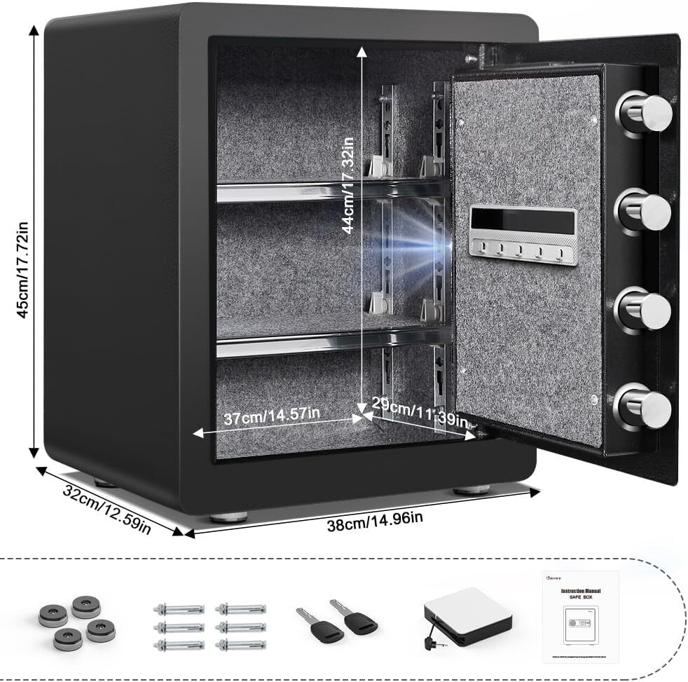 2.0 Cub Biometric Safe Box with Backlit Keypad - Ultimate Home Security Solution