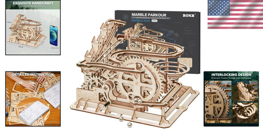 Engaging 3D Wooden Puzzle Kit - Decorative Marble Run for Adults & Kids 12-14