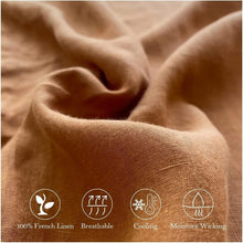 Load image into Gallery viewer, Elegant 4-Piece Rust Linen Bedding Set - King Size Pre-Washed Farmhouse Style