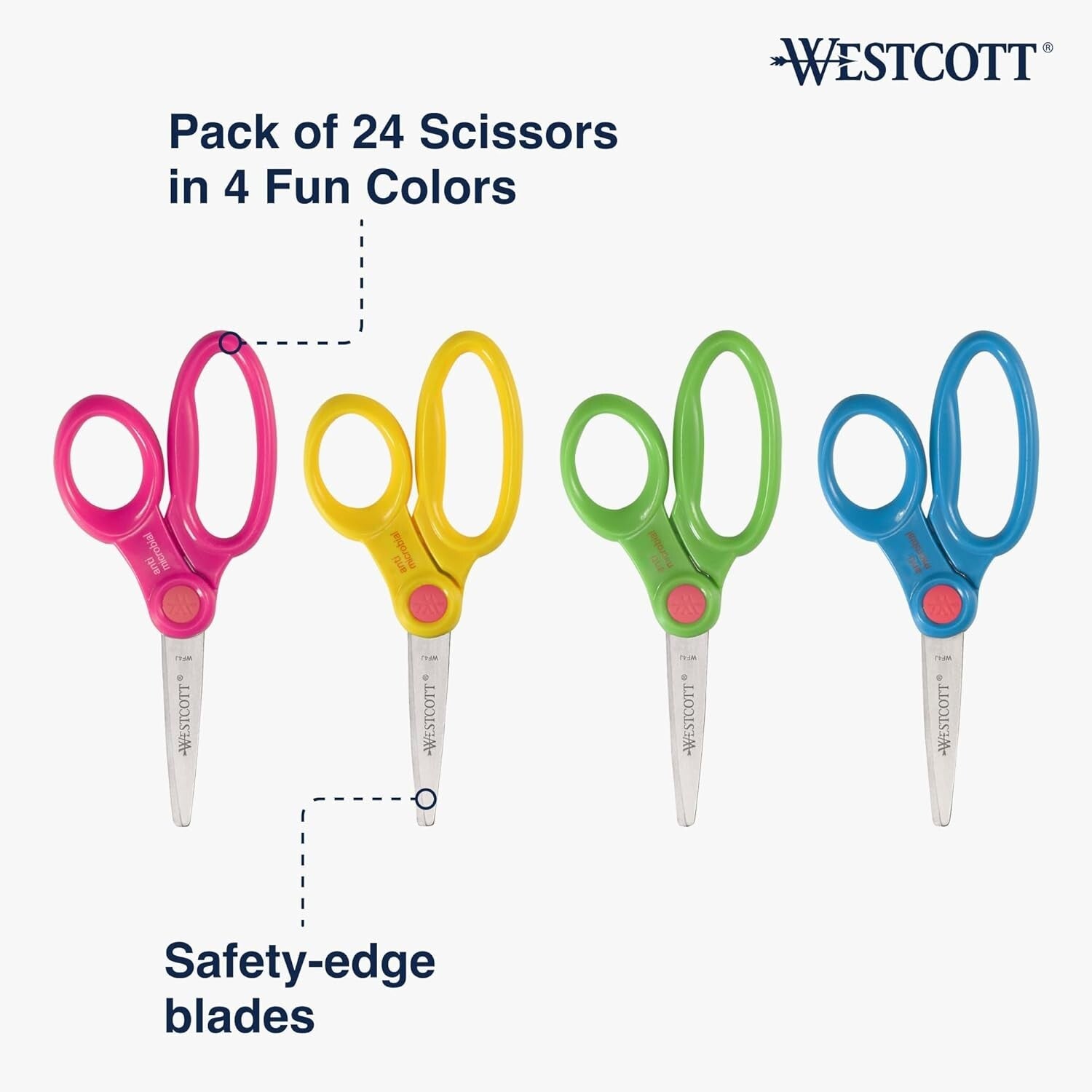 Premium Kids’ Scissor Caddy with 5-Inch Pointed Scissors - Ideal for Classrooms