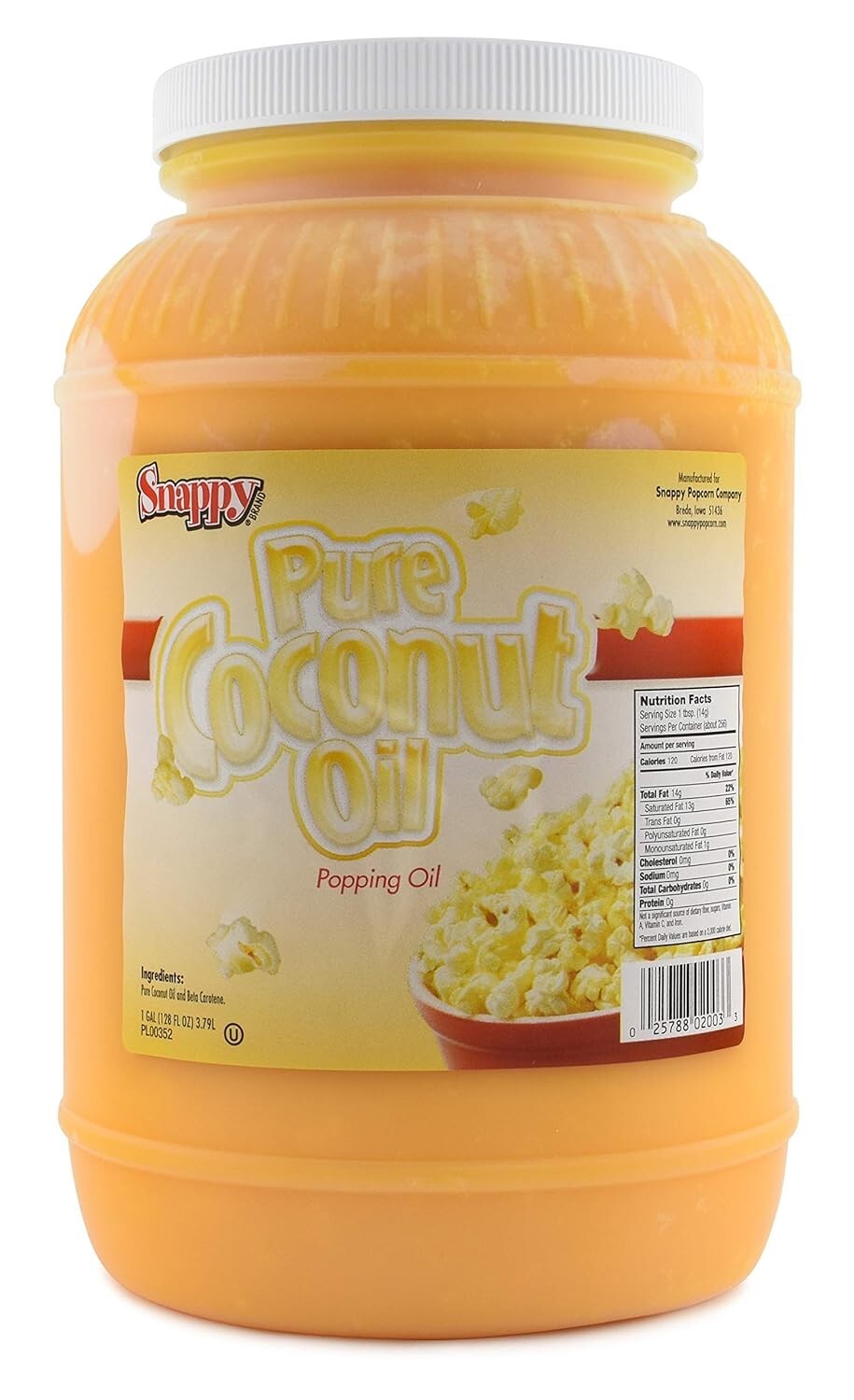 1 Gallon Pure Coconut Oil with Natural Buttery Flavor - Ideal for Cooking