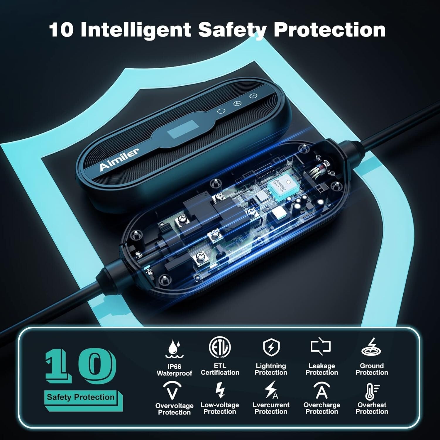 High-Speed Level 2 32Amp EV Charger with NEMA 14-50 Plug - 25ft Cable Included