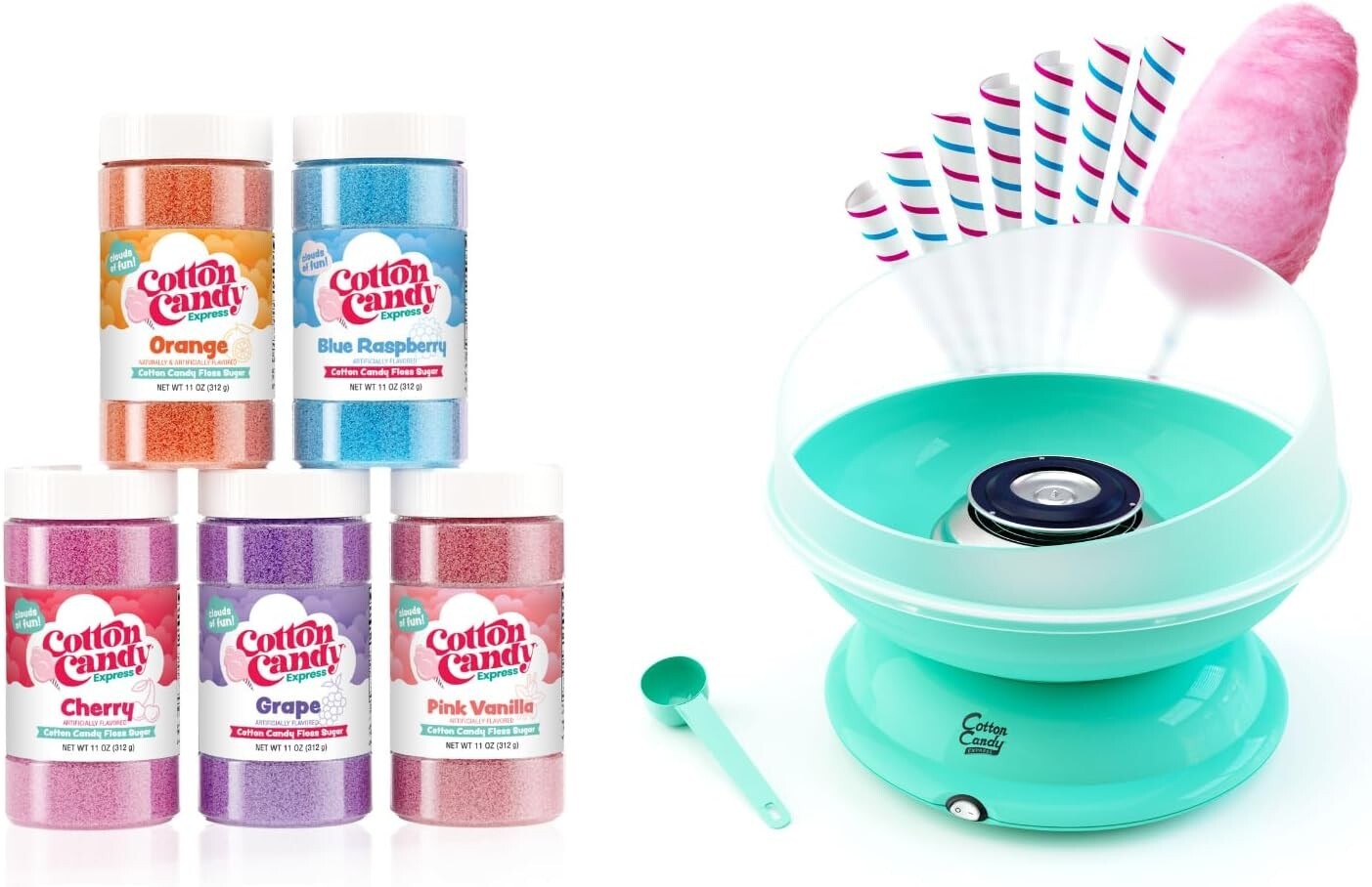 Easy-Clean Cotton Candy Maker with Floss Sugar Kit - Celebrate with Flavor!