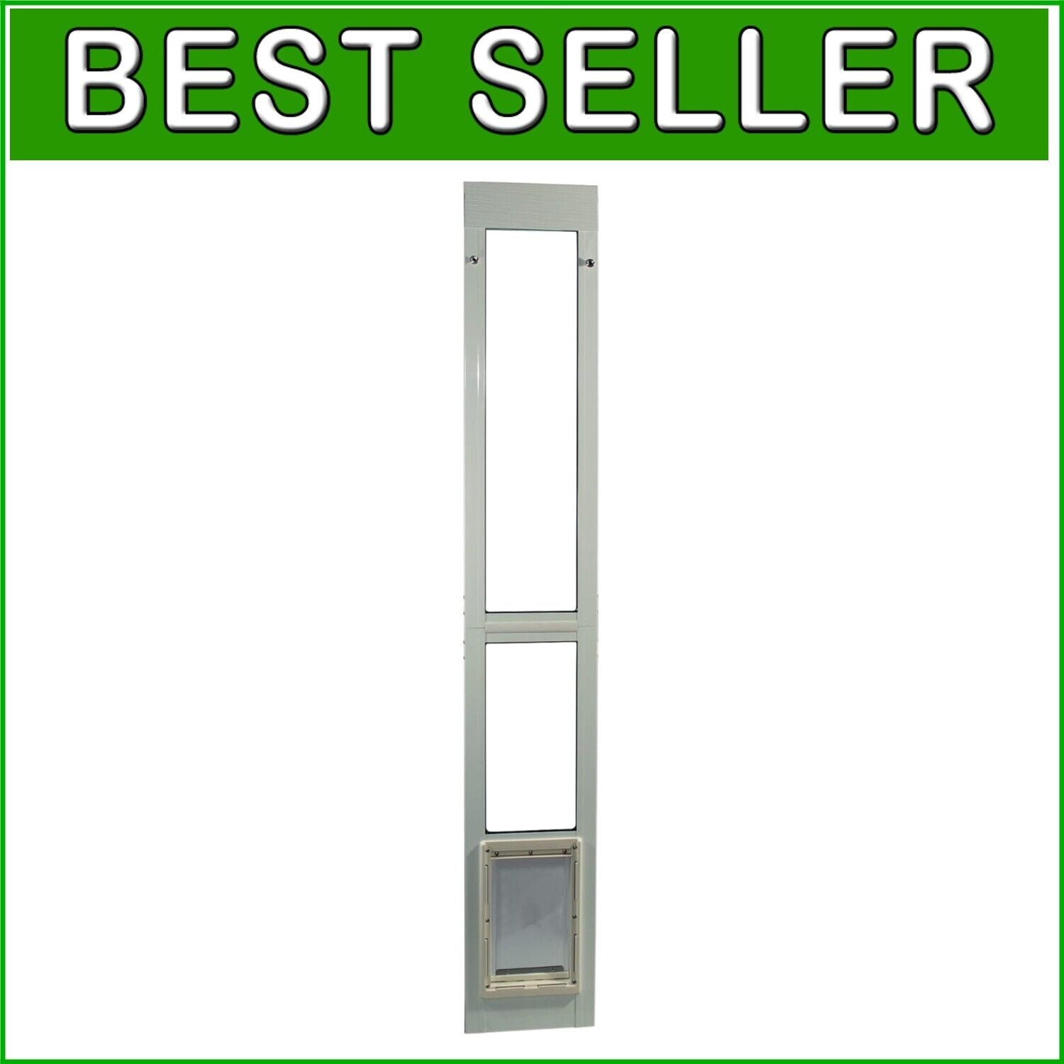 Durable Aluminum Pet Patio Door with Adjustable Clear Glass Flap for Medium Dogs