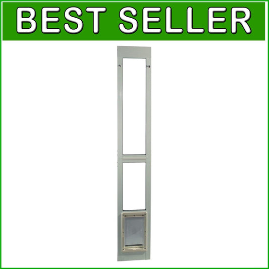 Durable Aluminum Pet Patio Door with Adjustable Clear Glass Flap for Medium Dogs