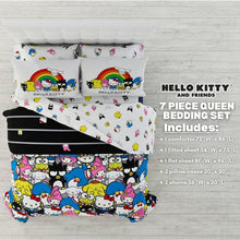 Load image into Gallery viewer, Charming Hello Kitty &amp; Friends 7-Piece Queen Bedding - Vibrant Cartoon Design