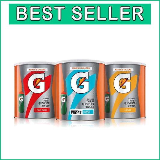 Hydration Booster Powder: 51oz Thirst Quencher Variety Pack of 3 Canisters