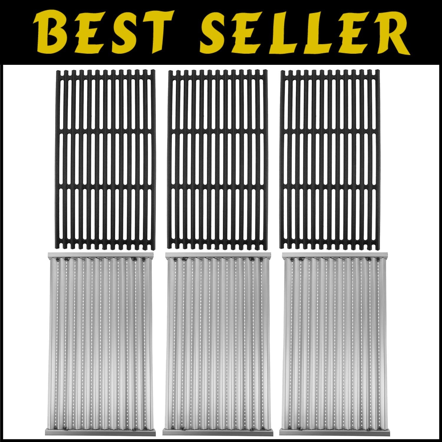 Replacement Grill Parts Set with Cast Iron Grates for Charbroil Infrared Grills