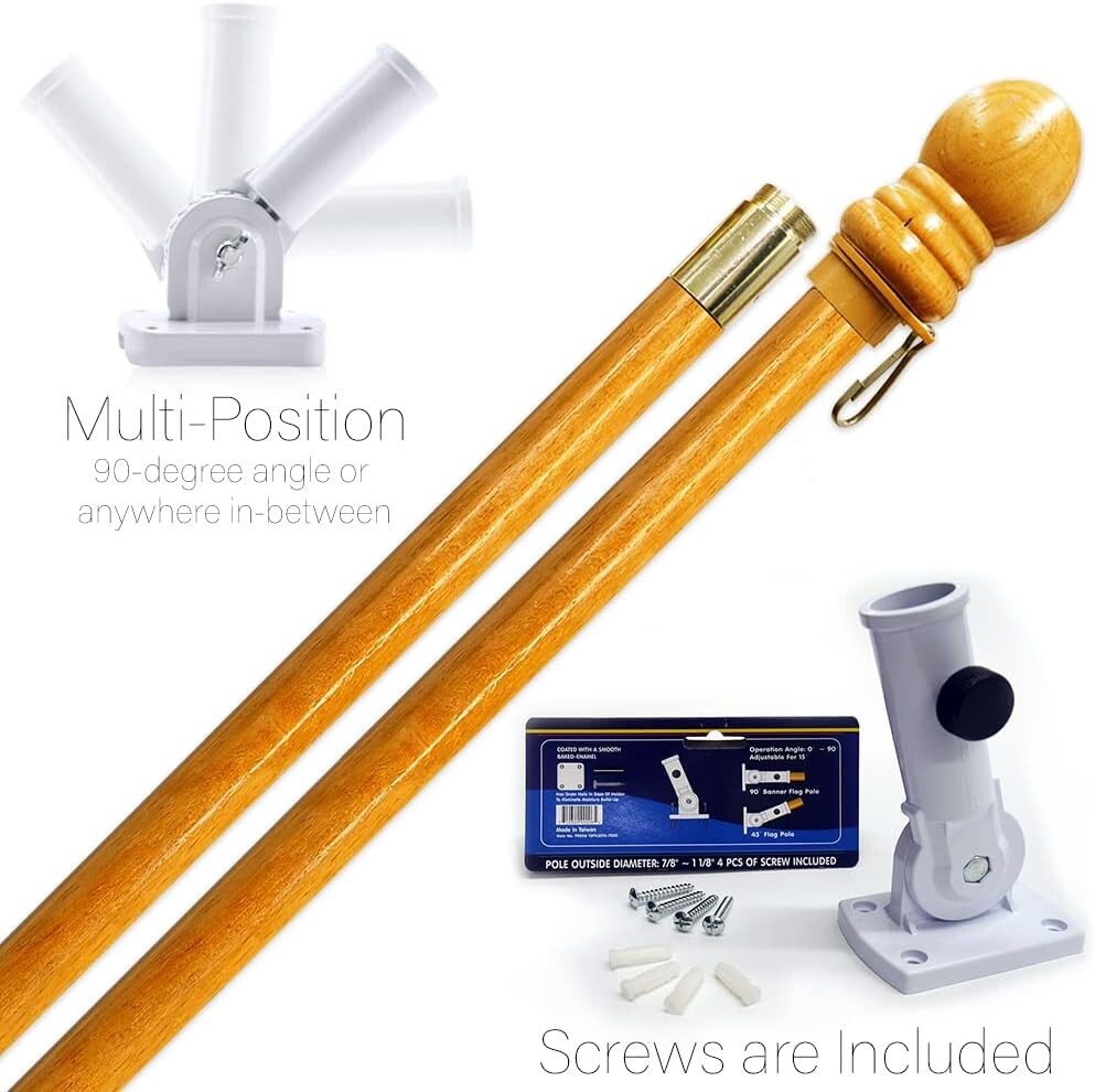 Elegant 28"x40" Double-Sided Military Flag with Adjustable Bracket - Made in USA