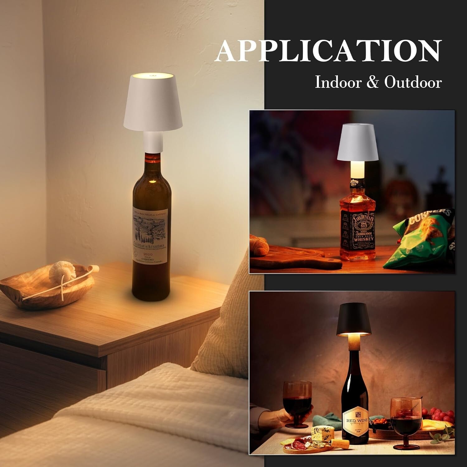 4-Pack Stylish Wireless Wine Bottle Lamps - Mood Lighting for Any Occasion