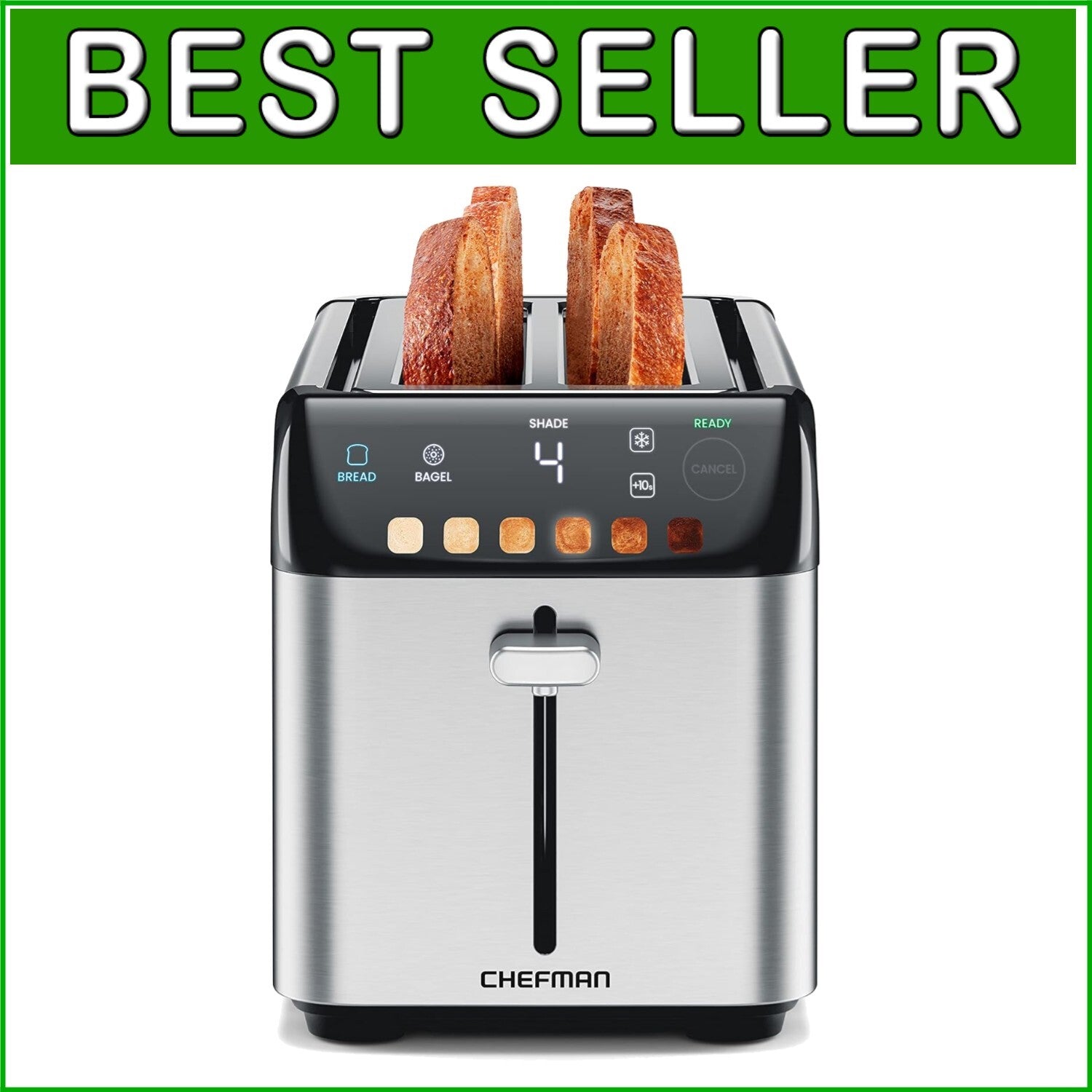 Advanced 4 Slice Toaster with Extra-Wide Slots - Ideal for Thick Bread & Bagels