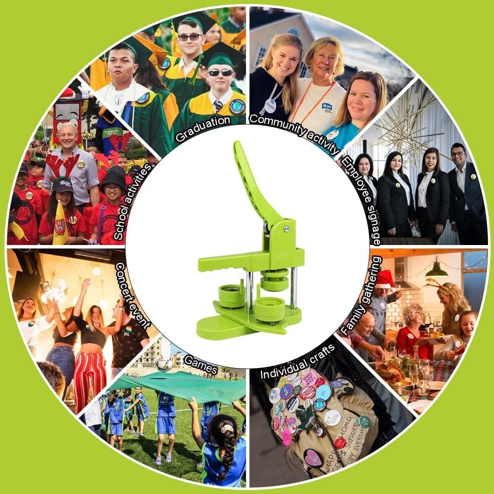 DIY-Friendly Button Maker Machine - 300 Pieces/Hour with 405 Button Supplies