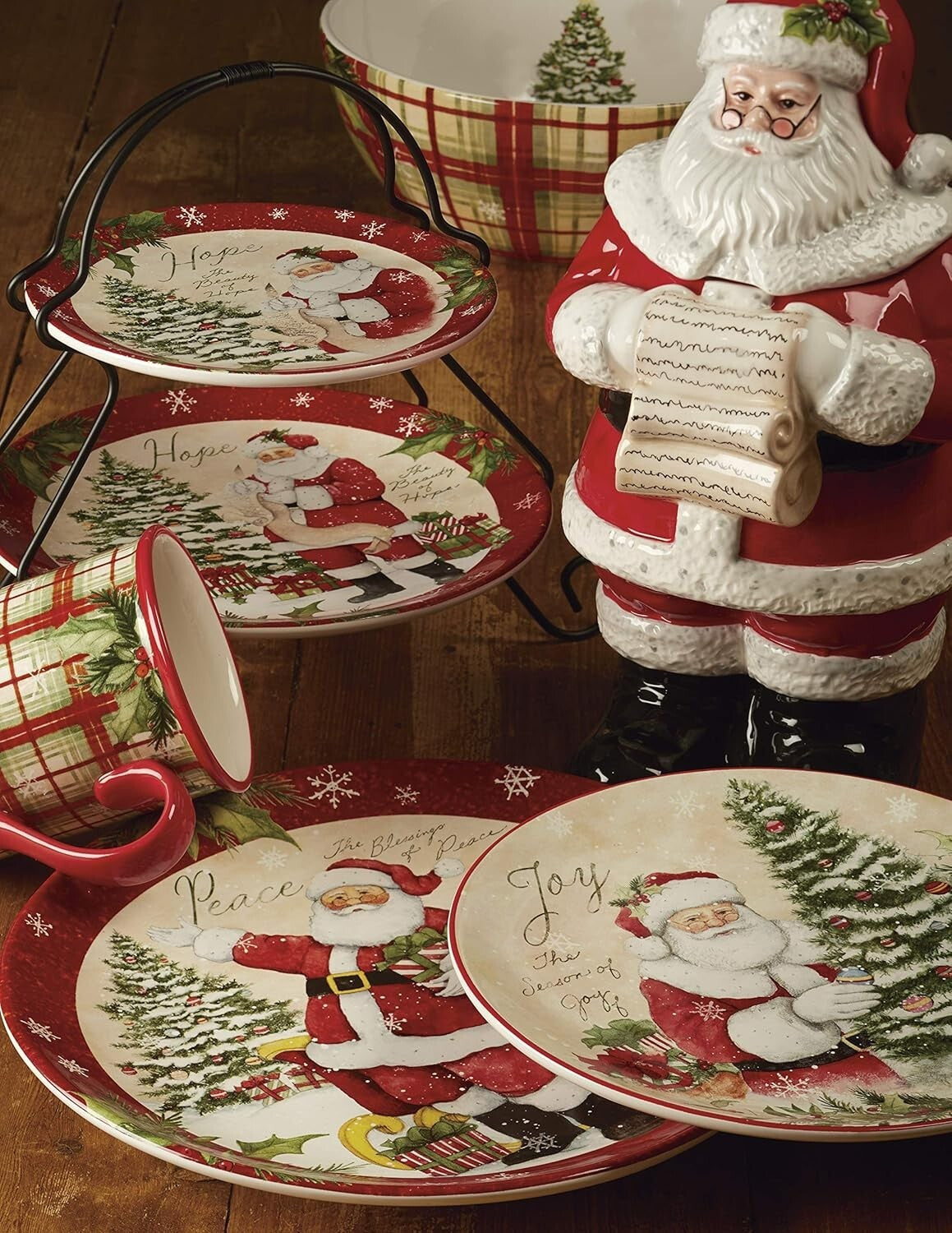Enchanting 16-Piece Holiday Dinnerware Set by Susan Winget - Festive Table Decor
