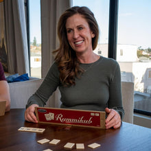 Load image into Gallery viewer, All-Wood Rummikub Vintage Game Set with Built-in Trays - Timeless Family Fun